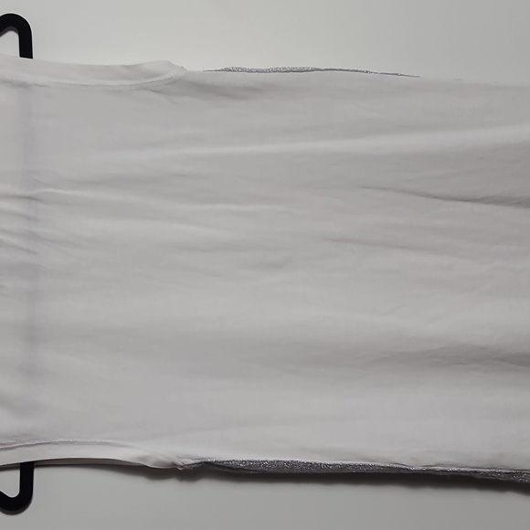 J.CREW White Sleeveless Muscle Tee w/ Silver Glitter Stripes Down Sides Size XXS - Picture 10 of 16